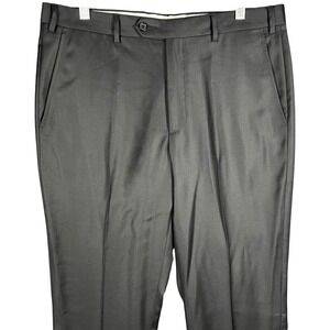 Santorelli Roma Dress Pants Men's 35 Black Loro Piana Wool S110s Made in Italy